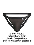 MaleBasics Men's Underwear MBL82 Sexy Jockstrap Color Black Mesh