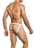 MaleBasics Men's Underwear MBL82 Sexy Jockstrap Color White Mesh