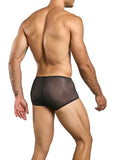 MaleBasics Men's Underwear MBL83 Loop Cheeky Trunks Color Black Mesh