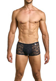 MaleBasics Men's Underwear MBL84 Classic Pouch Trunks Color Black Lace