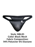 MaleBasics MBL85 Y Sexy Thongs Color Black Mesh