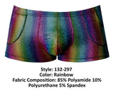 Male Power Men's Underwear 132-297 Pack N Play Pocket Short Color Rainbow