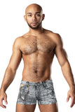 Male Power Men's Underwear 145-286 Dirty Denim Mini Short Color Denim Print