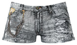 Male Power Men's Underwear 145-286 Dirty Denim Mini Short Color Denim Print
