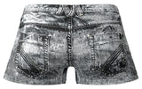 Male Power Men's Underwear 145-286 Dirty Denim Mini Short Color Denim Print
