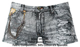 Male Power Men's Underwear 145-286 Dirty Denim Mini Short Color Denim Print