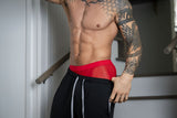 Male Power 145-307 Mesh 2 Mini Short Trunks Color Red