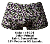 Male Power Men's Underwear 148-303 Gridlocked Strappy Back Short Color Printed