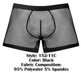 Male Power Men's Underwear 152-11C Fishnet 2 Pouch Short Color Black