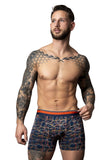 Male Power Men's Underwear 160-299 Soo Cumfy Boxer Brief Color Navy-Orange