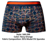 Male Power Men's Underwear 160-299 Soo Cumfy Boxer Brief Color Navy-Orange