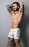 Male Power Men's Underwear 160-299 Soo Cumfy Boxer Brief Color White-Black