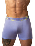 Male Power Men's Underwear 161-306 So Comfy Gingham Boxer Brief in Purple Color Purple