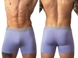 Male Power 161-306 So Comfy Gingham Boxer Brief in Purple Color Purple