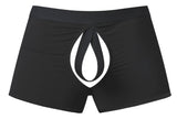 Male Power Men's Underwear 162-304 Open Ended Moonshine Short Open Front Elastic Cock Ring Color Black