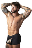 Male Power Men's Underwear 162-304 Open Ended Moonshine Short Open Front Elastic Cock Ring Color Black