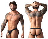 Male Power 348-304 Open Ended Jock Open Front Elastic Cock Ring Color Black