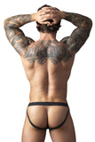 Male Power 348-304 Open Ended Jock Open Front Elastic Cock Ring Color Black