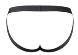Male Power Men's Underwear 348-304 Open Ended Jock Open Front Elastic Cock Ring Color Black
