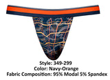 Male Power Men's Underwear 349-299 Soo Cumfy Jock Color Navy-Orange