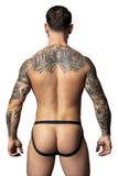 Male Power Men's Underwear 349-300 Hot Mesh Jock Color Black-Red