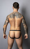 Male Power Men's Underwear 349-300 Hot Mesh Jock Color Black-Red