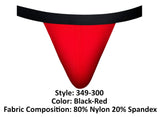 Male Power Men's Underwear 349-300 Hot Mesh Jock Color Black-Red