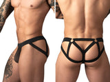 Male Power 352-307 Mesh 2 Strappy Ring Jockstrap Color Black