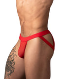 Male Power Men's Underwear 352-307 Mesh 2 Strappy Ring Jockstrap Color Red
