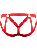 Male Power Men's Underwear 352-307 Mesh 2 Strappy Ring Jockstrap Color Red