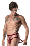 Male Power 394-289 Lucifer Strappy Jock Color Burgundy