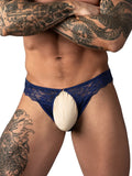 Male Power 409-280 Sassy Lace Open Ring Thong Color Navy