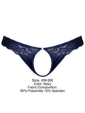 Male Power 409-280 Sassy Lace Open Ring Thong Color Navy