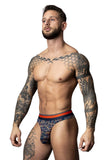 Male Power Men's Underwear 412-299 Soo Cumfy Thong Color Navy-Orange
