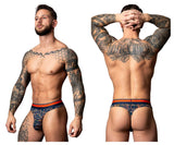 Male Power Men's Underwear 412-299 Soo Cumfy Thong Color Navy-Orange