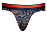 Male Power Men's Underwear 412-299 Soo Cumfy Thong Color Navy-Orange