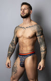 Male Power Men's Underwear 412-299 Soo Cumfy Thong Color Navy-Orange