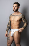 Male Power Men's Underwear 412-299 Soo Cumfy Thong Color White-Black