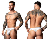 Male Power Men's Underwear 412-299 Soo Cumfy Thong Color White-Black