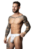 Male Power Men's Underwear 412-299 Soo Cumfy Thong Color White-Black