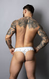 Male Power Men's Underwear 412-299 Soo Cumfy Thong Color White-Black