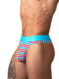 Male Power Men's Underwear 412-306 So Comfy Gingham Thong in Gingham Print Color Gingham Print