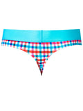 Male Power Men's Underwear 412-306 So Comfy Gingham Thong in Gingham Print Color Gingham Print