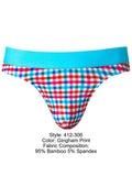 Male Power Men's Underwear 412-306 So Comfy Gingham Thong in Gingham Print Color Gingham Print