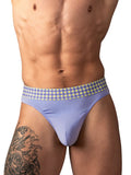Male Power 413-306 So Comfy Gingham Thong in Purple Color Purple