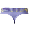 Male Power 413-306 So Comfy Gingham Thong in Purple Color Purple