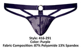 Male Power Men's Underwear 416-291 Love Star Thong with Ring Color Purple
