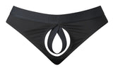 Male Power 417-304 Open Ended Thong Open Front Elastic Cock Ring Color Black