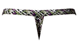 Male Power Men's Underwear 419-303 Gridlocked Thong Straps-Rings Color Printed