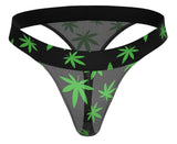 Male Power Men's Underwear 433-294 Hazy Dayz Micro Thong Color Pot Leaf